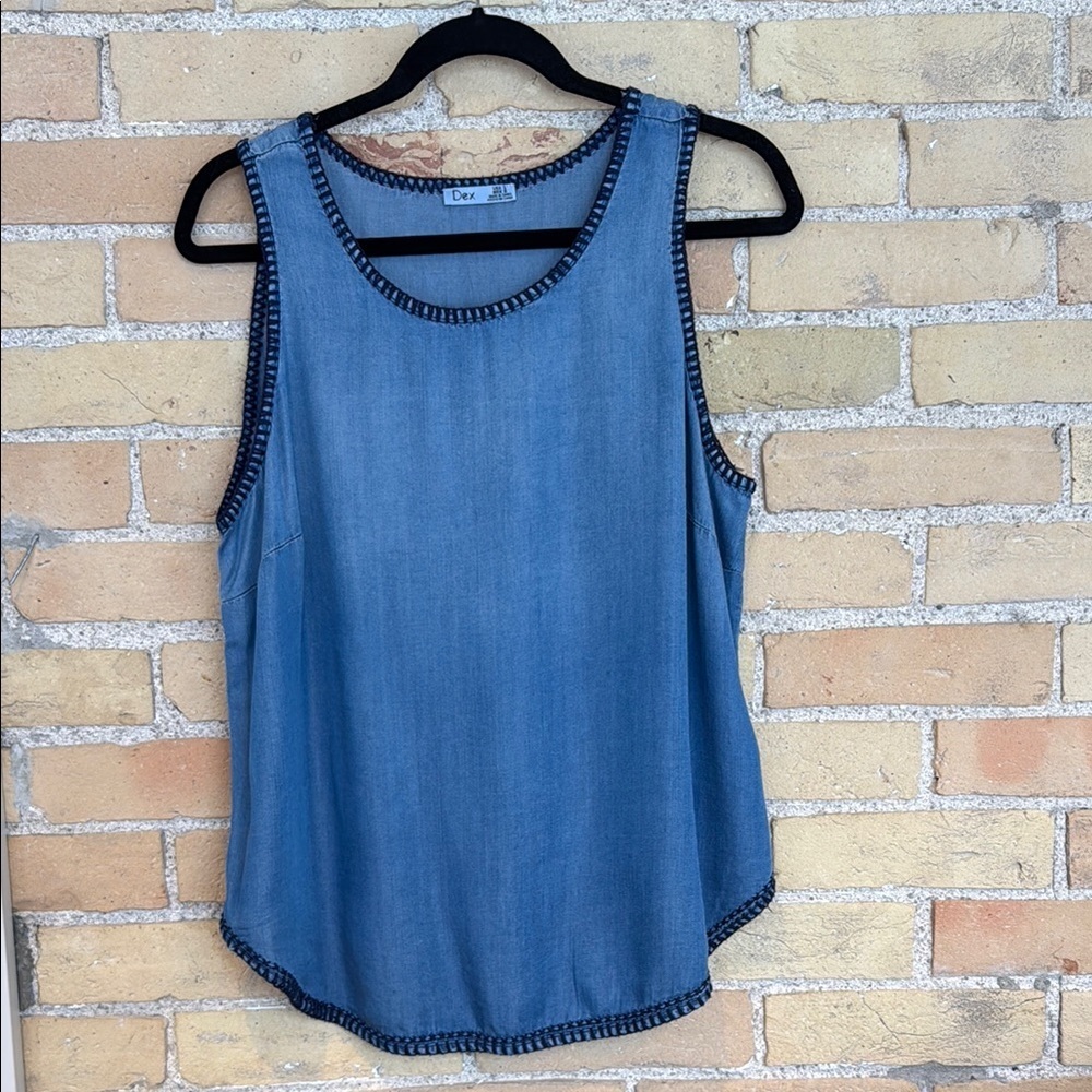 Dex Denim Blue Tencel Sleeveless Top
